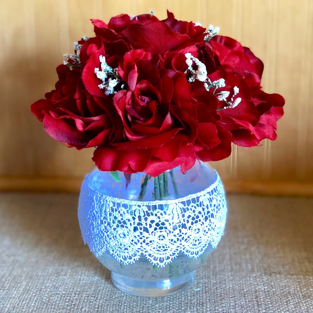 Handmade Red Roses & Floral Arrangement